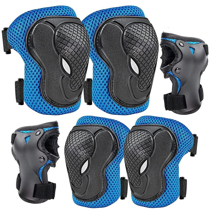 6 In 1 Kids/Youth Protective Gear Set Knee Elbow Pads Wrist Guard Protector