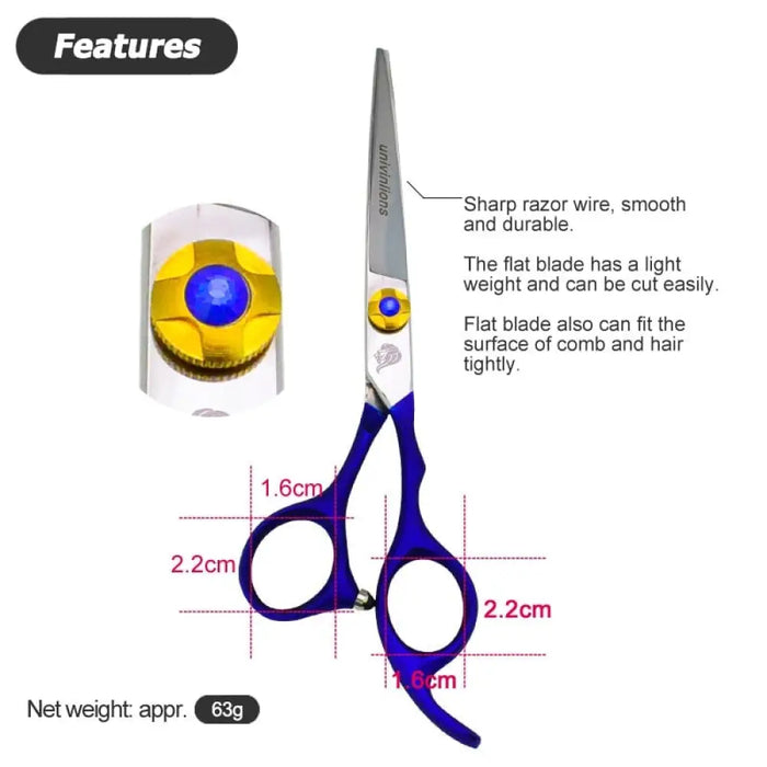 6 Inch Blue Professional Thinning & Cutting Scissors