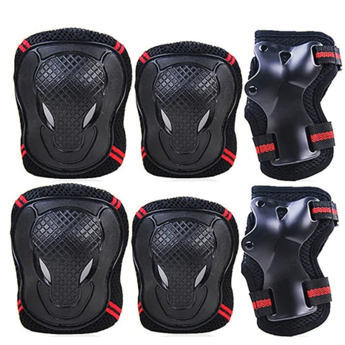 6 Pcs Knee Elbow Pads Wrist Guards Safety Protective Gear Set for Skateboard Cycling