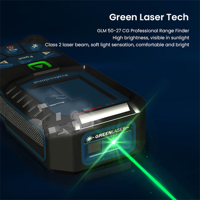 Professional Glm 50-27 Cg Laser Measure Instrument 50M Green Laser Rangefinder Ip65 Bluetooth Electronic Measuring Rule