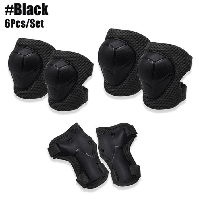 6PCS Kids Sports Protection Set Adjustable Knee Elbow Wrist Pads for Roller Skating Cycling