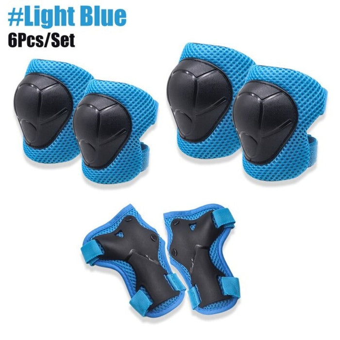 6 Pcs Protective Gear Set Knee Elbow Pads Wrist Guard for Skateboarding Inline Roller Skating