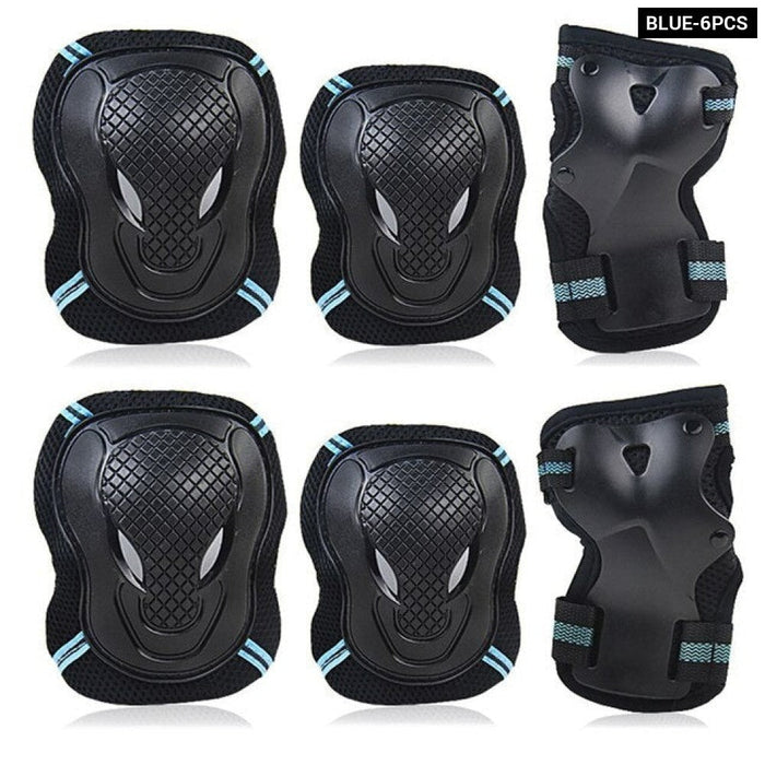 6Pcs Adult/Child Knee Elbow Pad Wrist Guard Protective Gear Set for Roller Skating Skateboard