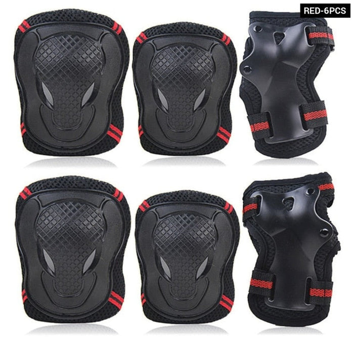 6Pcs Adult/Child Knee Elbow Pad Wrist Guard Protective Gear Set for Roller Skating Skateboard