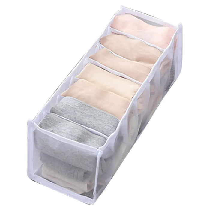 7 Grids Mesh Foldable Clothes Storage And Drawer Organizer