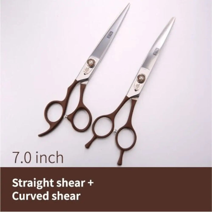 7.0 Inch Left Hand Pet Dog Grooming Thinning Cutting Curved