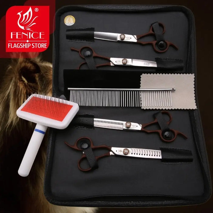 7.0 Inch Left Hand Pet Dog Grooming Thinning Cutting Curved