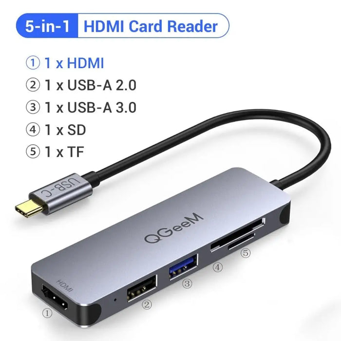 8 in 1 3.5mm Usb Hub 3.0 Adapter Pd Hdmi Rj45 Tf Sd
