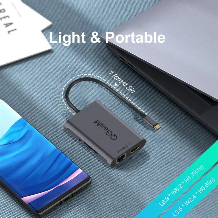 8 in 1 3.5mm Usb Hub 3.0 Adapter Pd Hdmi Rj45 Tf Sd