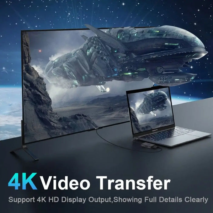 8 in 1 3.5mm Usb Hub 3.0 Adapter Pd Hdmi Rj45 Tf Sd