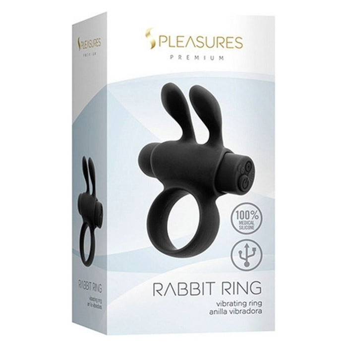 Cock Ring By S Pleasures Rabbit Black