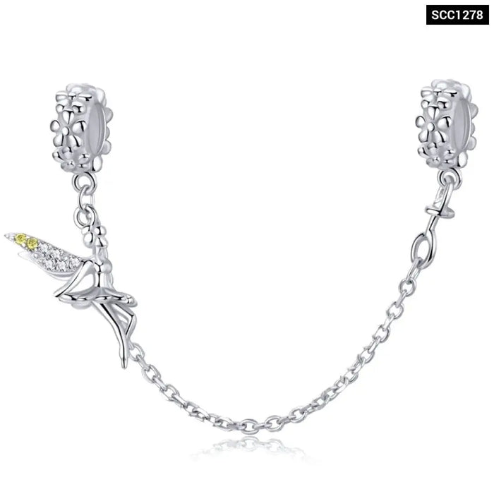 925 Sterling Silve Safety Chain Charms Collection For Women