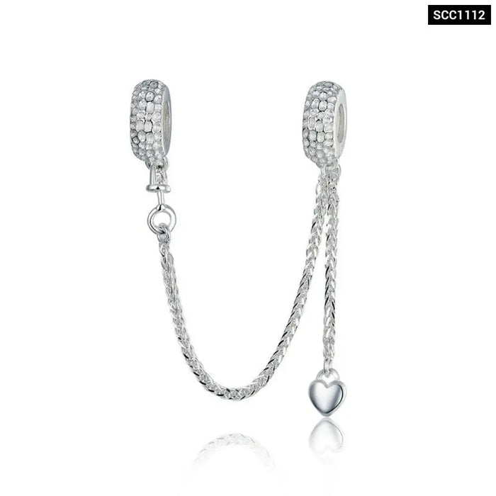 925 Sterling Silve Safety Chain Charms Collection For Women