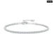 925 Sterling Silver Adjustable Platinum Plated Clear 3mm