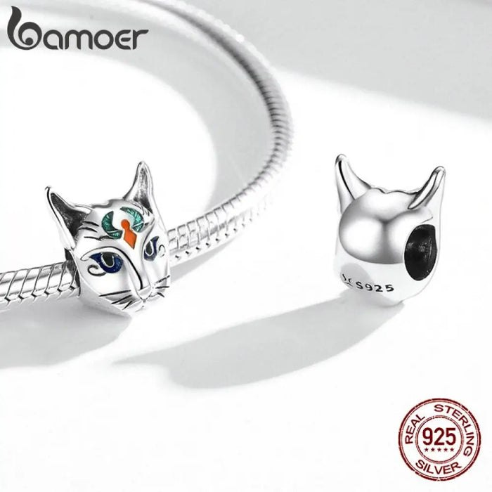 925 Sterling Silver Ancient Egypt Cat Charm For Bracelet