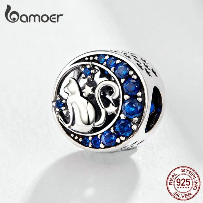 925 Sterling Silver Cat Pet Animal Charm Beads Fit Bracelets