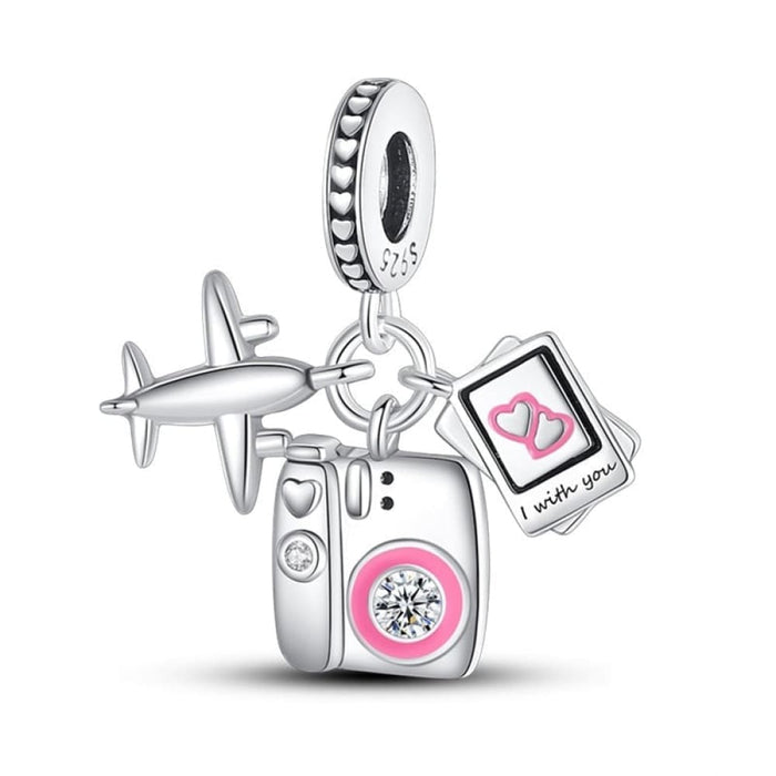 925 Sterling Silver Hot Air Balloon Suitcase Graduation Travel Series Charm Beads Fit Pandora Original Bracelet DIY Jewelry