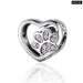 925 Sterling Silver Beating Heart Beads Bids Red Charm Fit