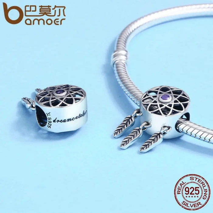 925 Sterling Silver Beautiful Dream Catcher Holder Beads