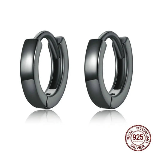 New 925 Sterling Silver Black Gold Ear Buckles Simplicity