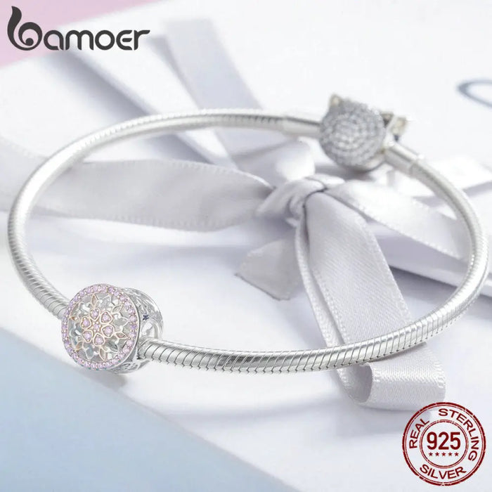 925 Sterling Silver Blooming Buds Clear Cubic Zircon Beads