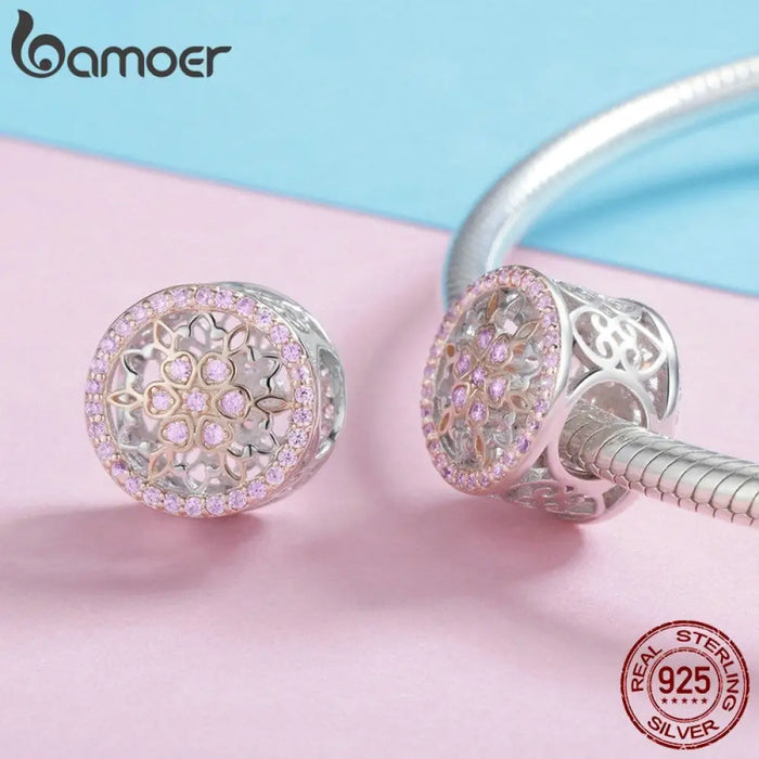 925 Sterling Silver Blooming Buds Clear Cubic Zircon Beads