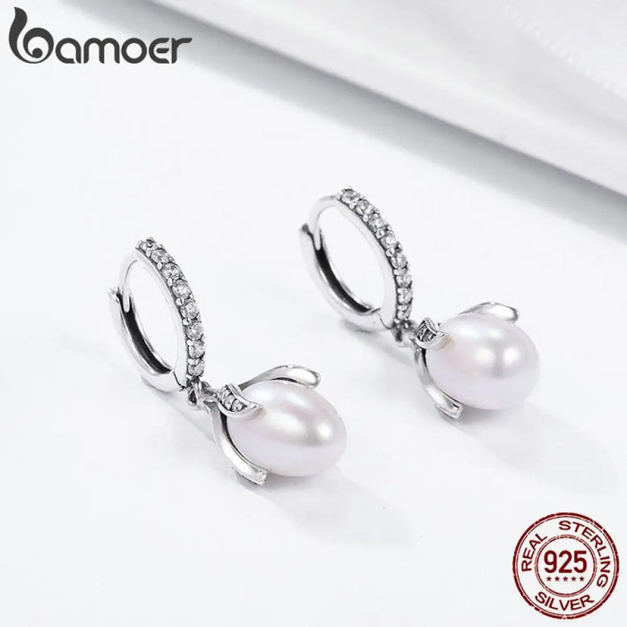 925 Sterling Silver Blooming Flower Petal Freshwater Pearl