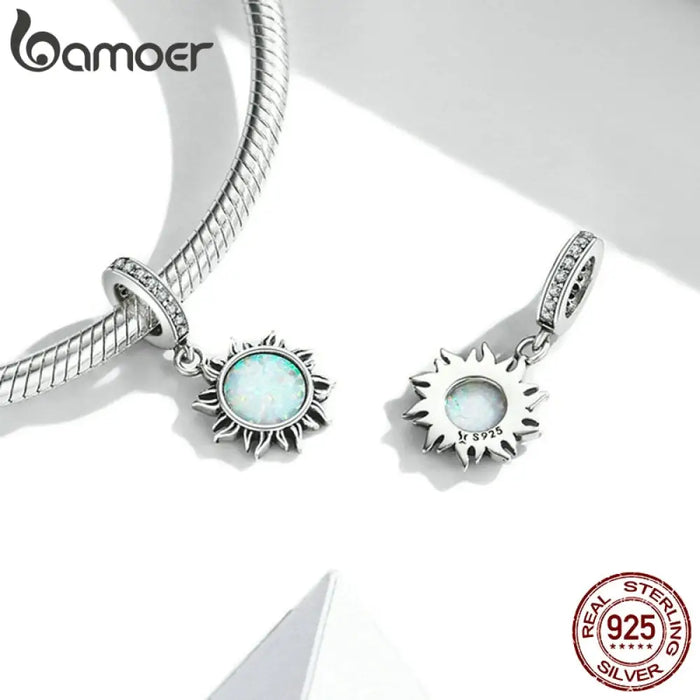 925 Sterling Silver Blue Snowflake Spacer Charm Frozen Ice