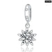 925 Sterling Silver Blue Snowflake Spacer Charm Frozen Ice