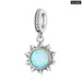 925 Sterling Silver Blue Snowflake Spacer Charm Frozen Ice