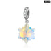 925 Sterling Silver Blue Snowflake Spacer Charm Frozen Ice