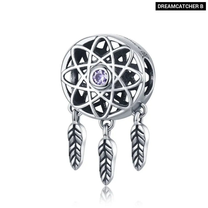 925 Sterling Silver Bohemian Dream Catcher Pendant Dragonfly