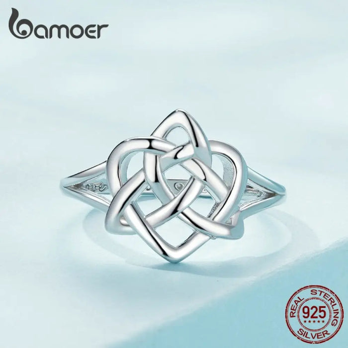 925 Sterling Silver Celtic Knot Finger Ring For Women