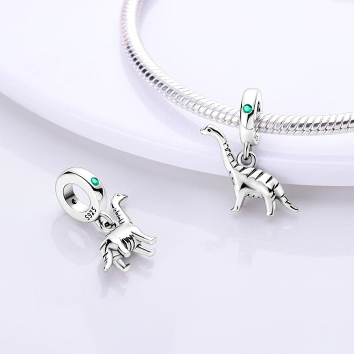 925 Sterling Silver Chameleon Dinosaur Charms Beads Fit Pandora Bracelets Fine Jewelrys For Women