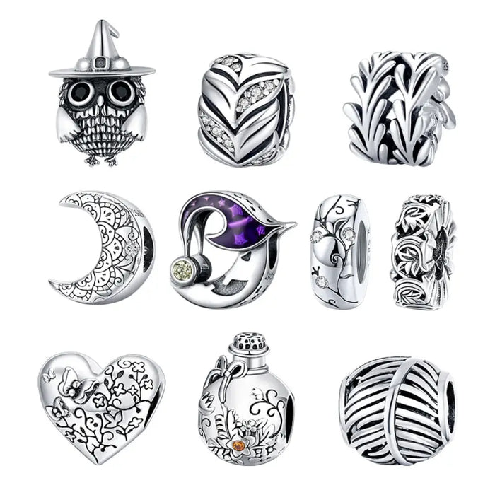 925 Sterling Silver Owl Cz Charm For Brand Female Diy