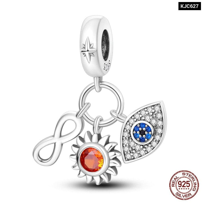 925 Sterling Silver Classic Devils Eye Charms Beads For Women Fit Original Pandora Bracelets Fine DIY Jewelry Making