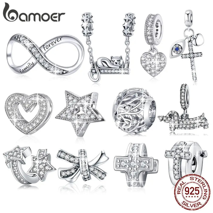 925 Sterling Silver Clear 5a Crystal Collection Family