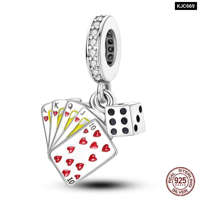 925 Sterling Silver Red Colour Series Heart Shape Charms Beads Fit Pandora Bracelets Lucky Jewelrys