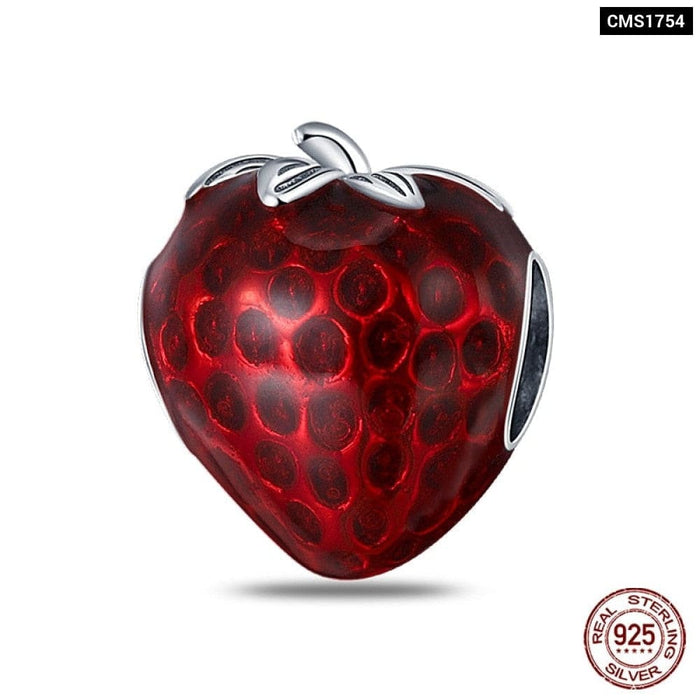 925 Sterling Silver Red Colour Series Heart Shape Charms Beads Fit Pandora Bracelets Lucky Jewelrys