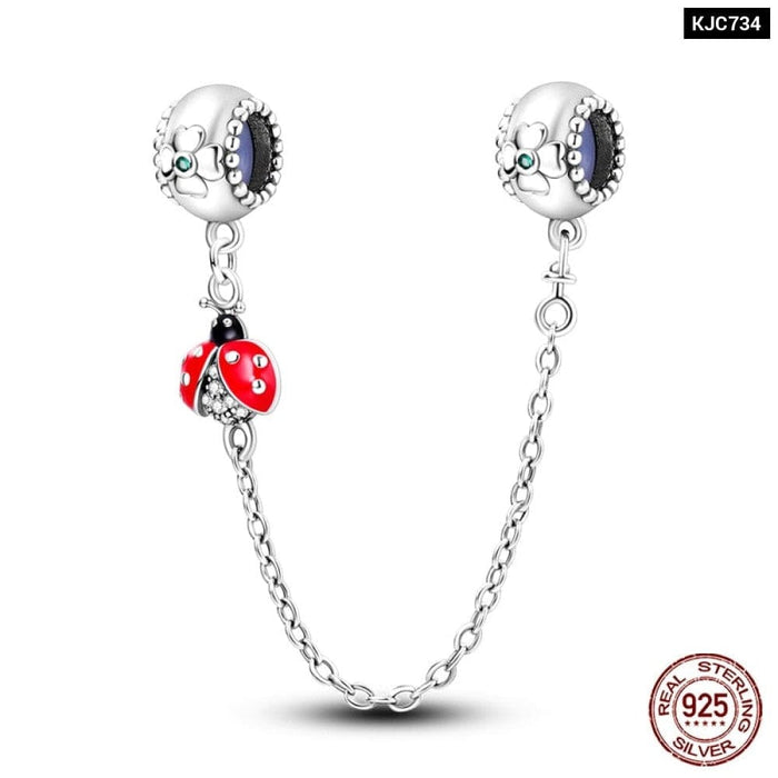 925 Sterling Silver Red Colour Series Heart Shape Charms Beads Fit Pandora Bracelets Lucky Jewelrys