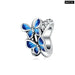 925 Sterling Silver Colourful Birds Flowers Leaves Cz