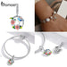 925 Sterling Silver Colourful Birds Flowers Leaves Cz