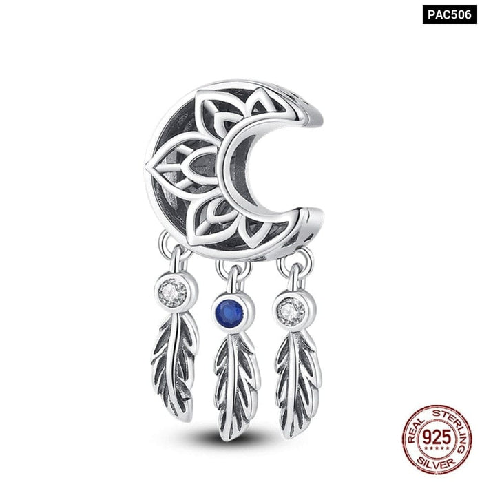 925 Sterling Silver Colourful Dreamcatcher Charms Beads Fit Pandora Bracelets Exquisite DIY Jewelrys