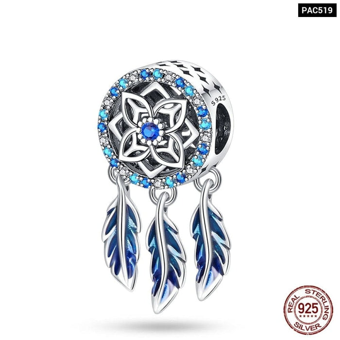 925 Sterling Silver Colourful Dreamcatcher Charms Beads Fit Pandora Bracelets Exquisite DIY Jewelrys