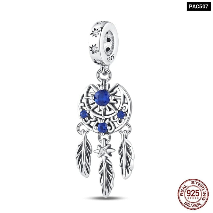 925 Sterling Silver Colourful Dreamcatcher Charms Beads Fit Pandora Bracelets Exquisite DIY Jewelrys