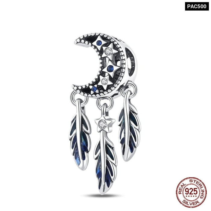 925 Sterling Silver Colourful Dreamcatcher Charms Beads Fit Pandora Bracelets Exquisite DIY Jewelrys