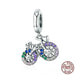 925 Sterling Silver Crystal Bike Bicycle Shape Pendant