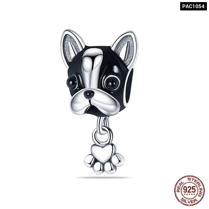 925 Sterling Silver Cute Black Cat Pet Charms Beads Fit Pandora Bracelets Fine DIY Jewelry For Women