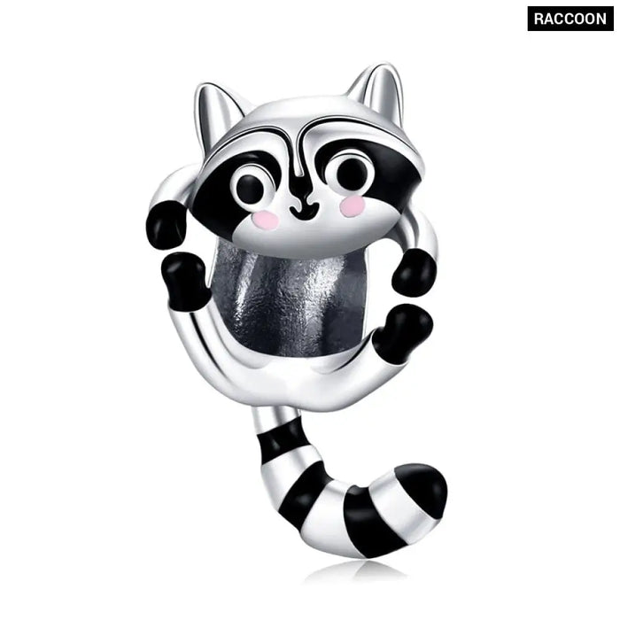 925 Sterling Silver Cute Cat Kitty Animal Beads Charm For