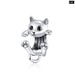 925 Sterling Silver Cute Cat Kitty Animal Beads Charm For